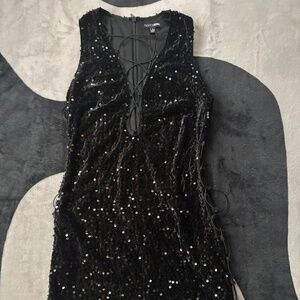 FN Sequin Black Dress-Size L